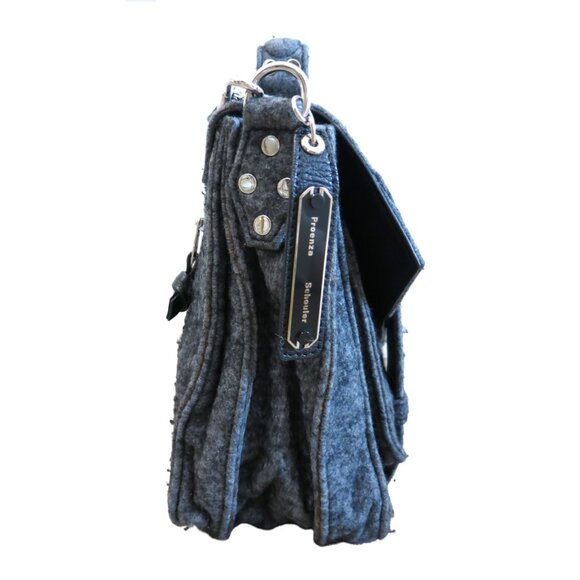 PROENZA SCHOULER Gray PS1 Small Melange Felt Wool Crossbody Shoulder Satchel Bag - Picture 2 of 9